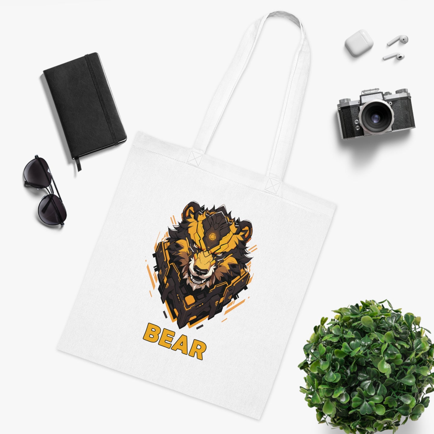 100% Cotton Canvas Tote Bag | Mascot-Bear-004