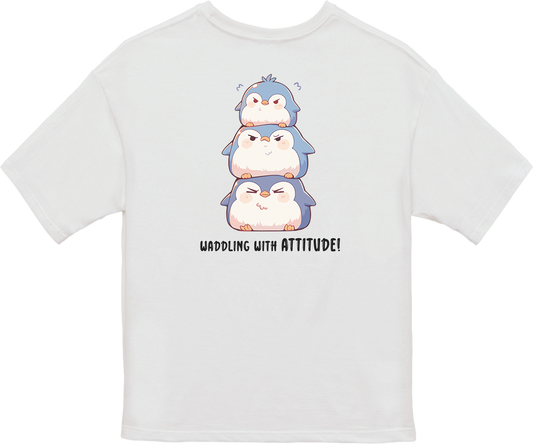 100% Cotton Oversized Tee | Kawaii-Penguin-001