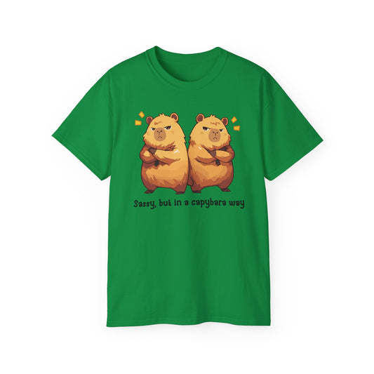 100% Cotton Short Sleeve Tee | Kawaii-Capybara-006