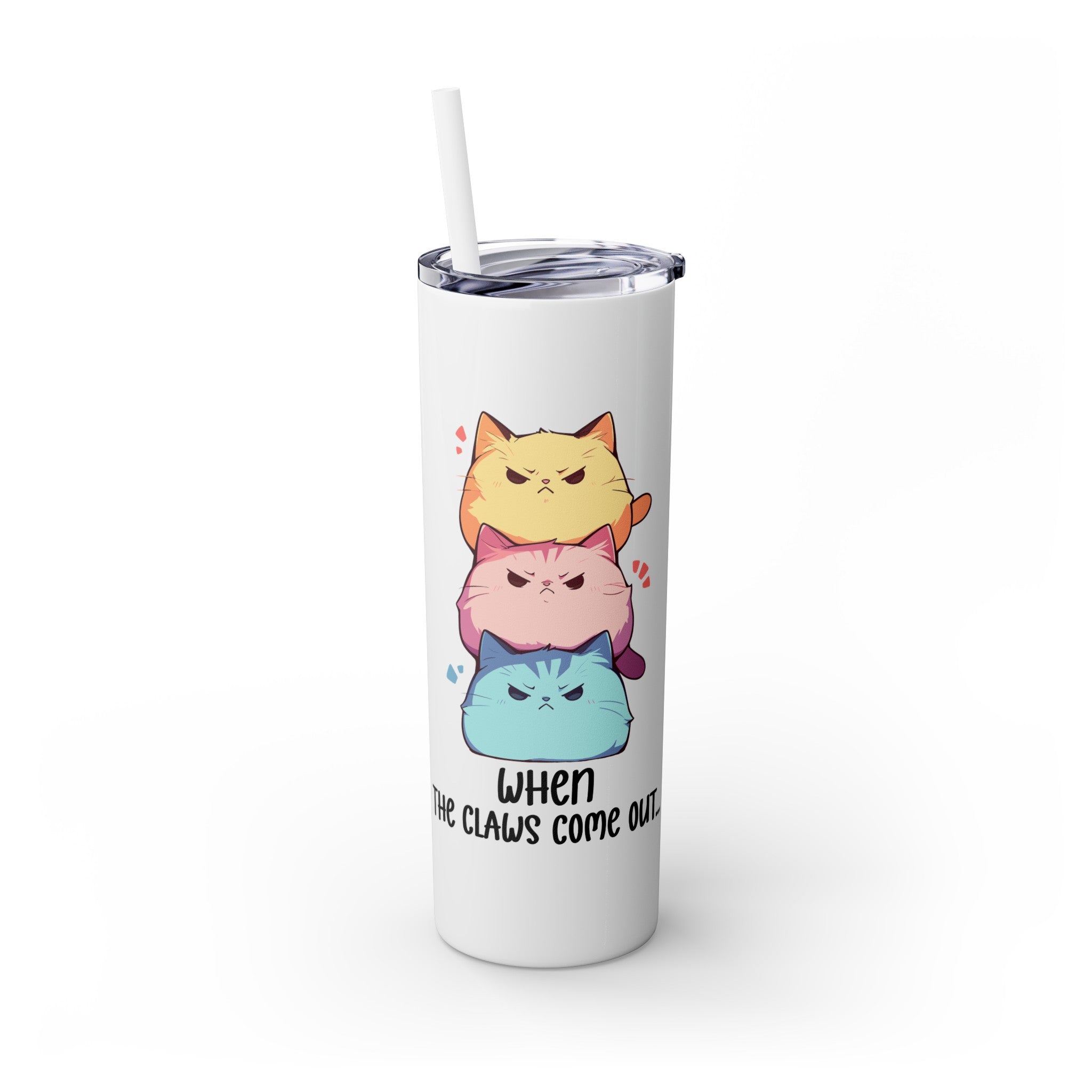 Kawaii，20盎司不锈钢防漏玻璃杯 T20-2405-Kawaii-Cat-001