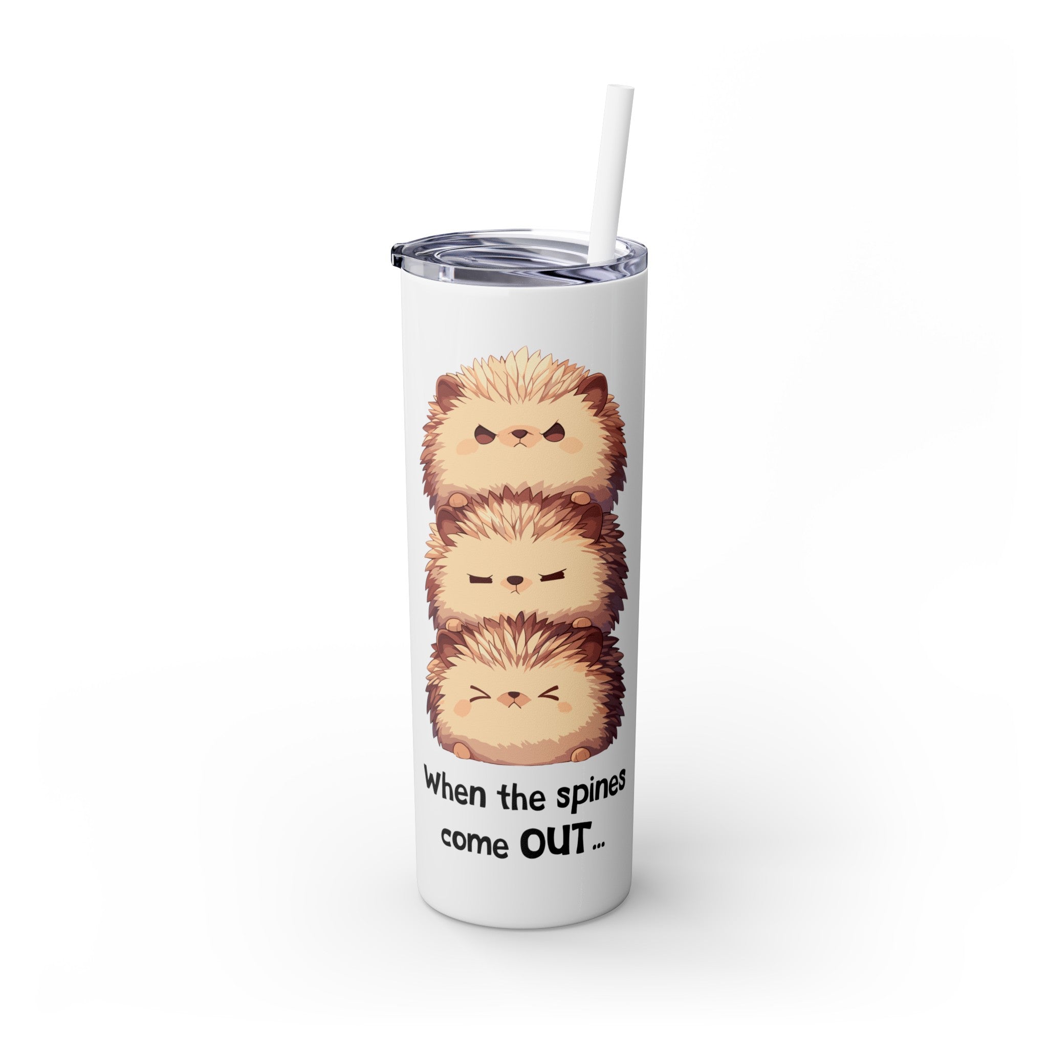 Kawaii，20盎司不锈钢防漏玻璃杯 T20-2405-Kawaii-Hedgehog-001