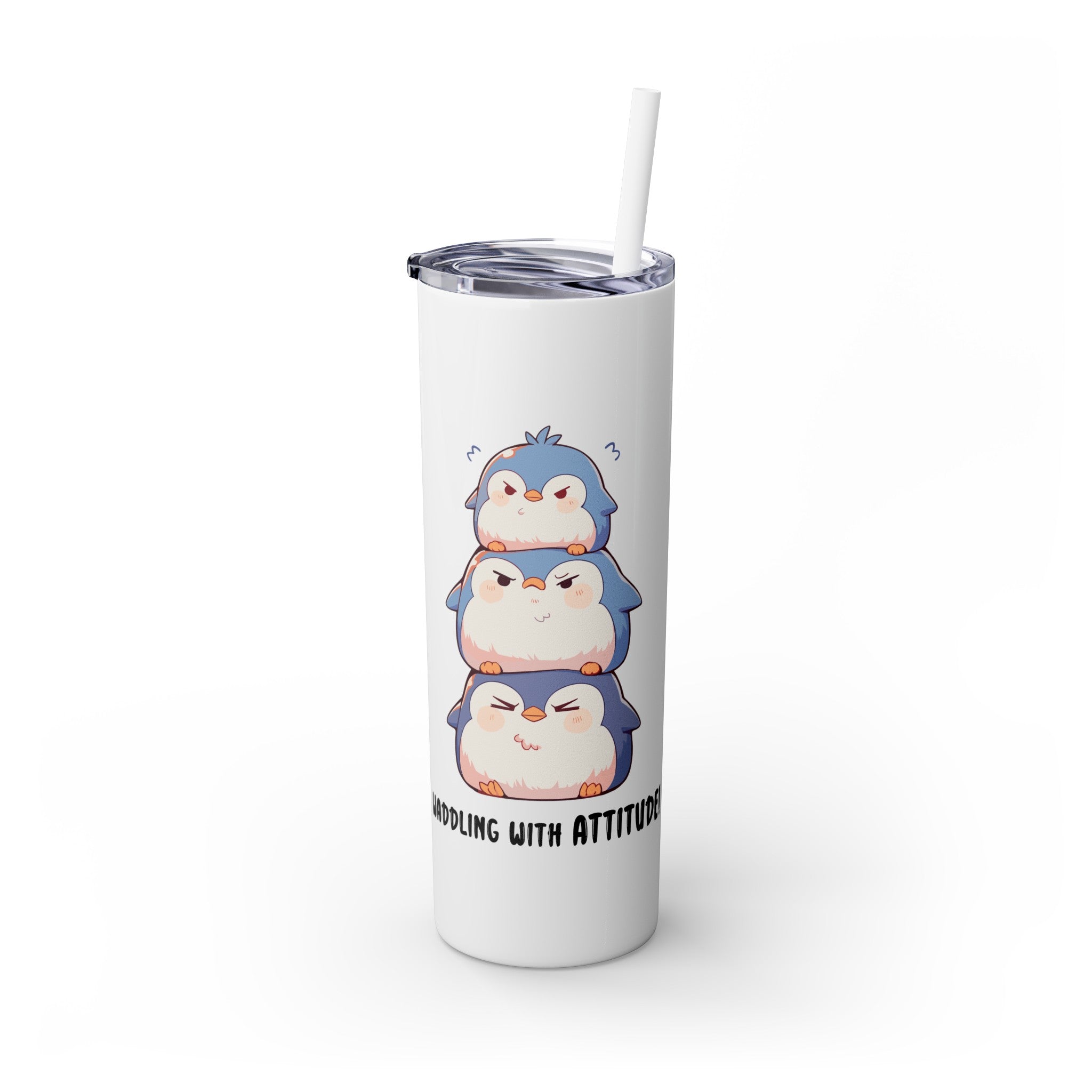 Kawaii，20盎司不锈钢防漏玻璃杯 T20-2405-Kawaii-Penguin-001