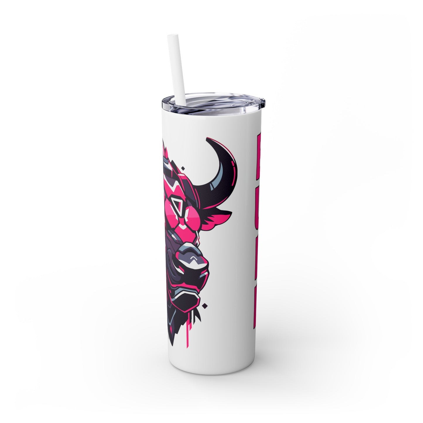 Mascot Logo, 20 Oz Tumbler, Stainless Steel, Leakproof T20-2405-Mascot-Bull-001