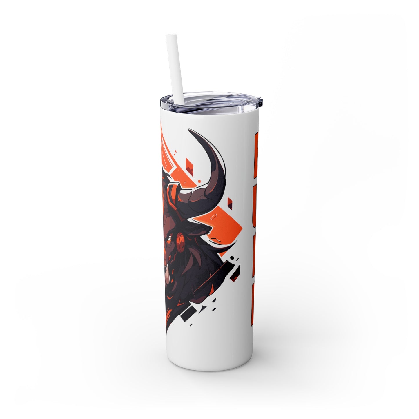 Mascot Logo, 20 Oz Tumbler, Stainless Steel, Leakproof T20-2405-Mascot-Bull-007