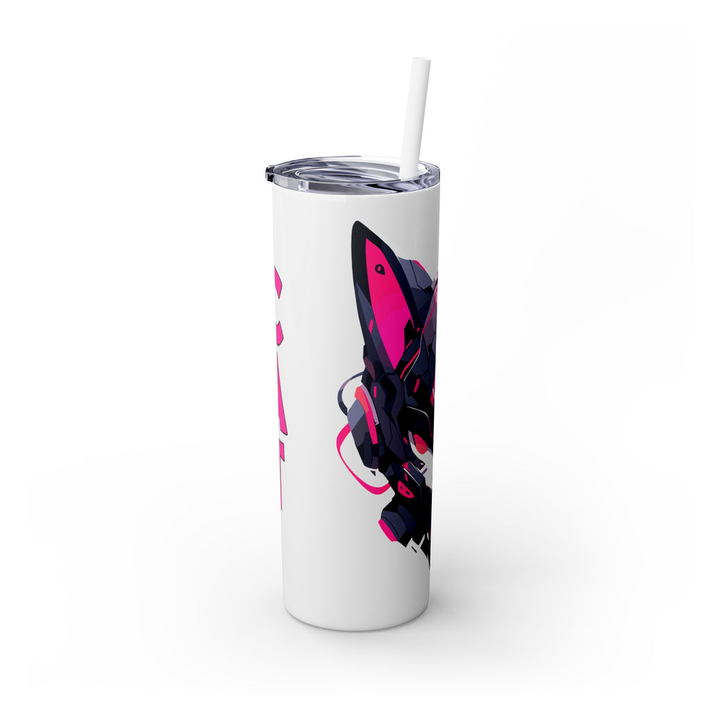 吉祥物标志，20盎司玻璃杯，不锈钢，防漏 T20-2405-Mascot-Cat-001