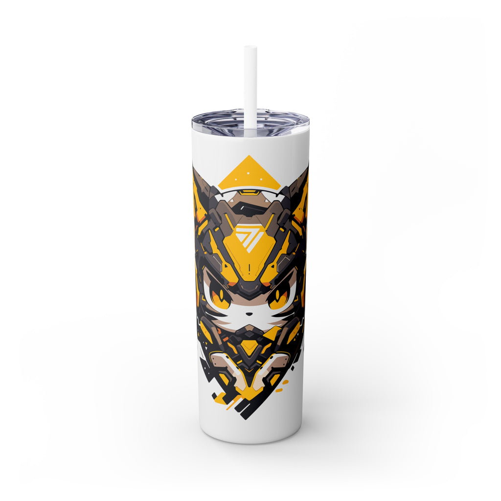 吉祥物标志，20盎司玻璃杯，不锈钢，防漏 T20-2405-Mascot-Cat-003