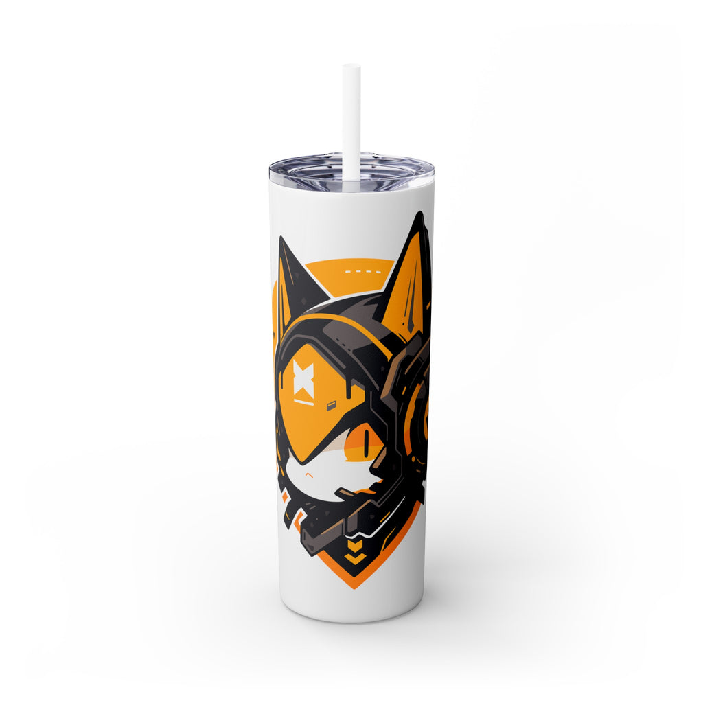 吉祥物标志，20盎司玻璃杯，不锈钢，防漏 T20-2405-Mascot-Cat-004