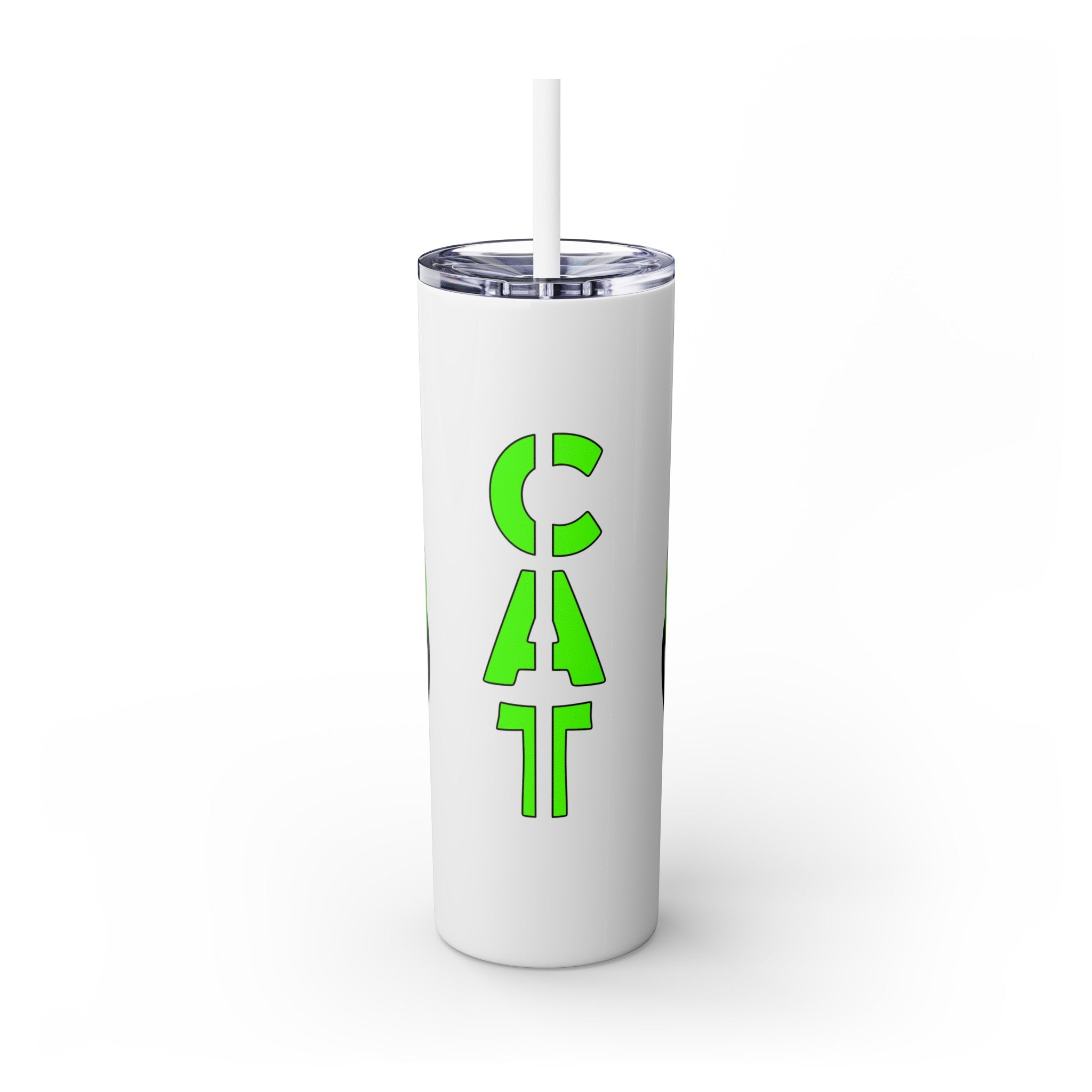 吉祥物标志，20盎司玻璃杯，不锈钢，防漏 T20-2405-Mascot-Cat-005