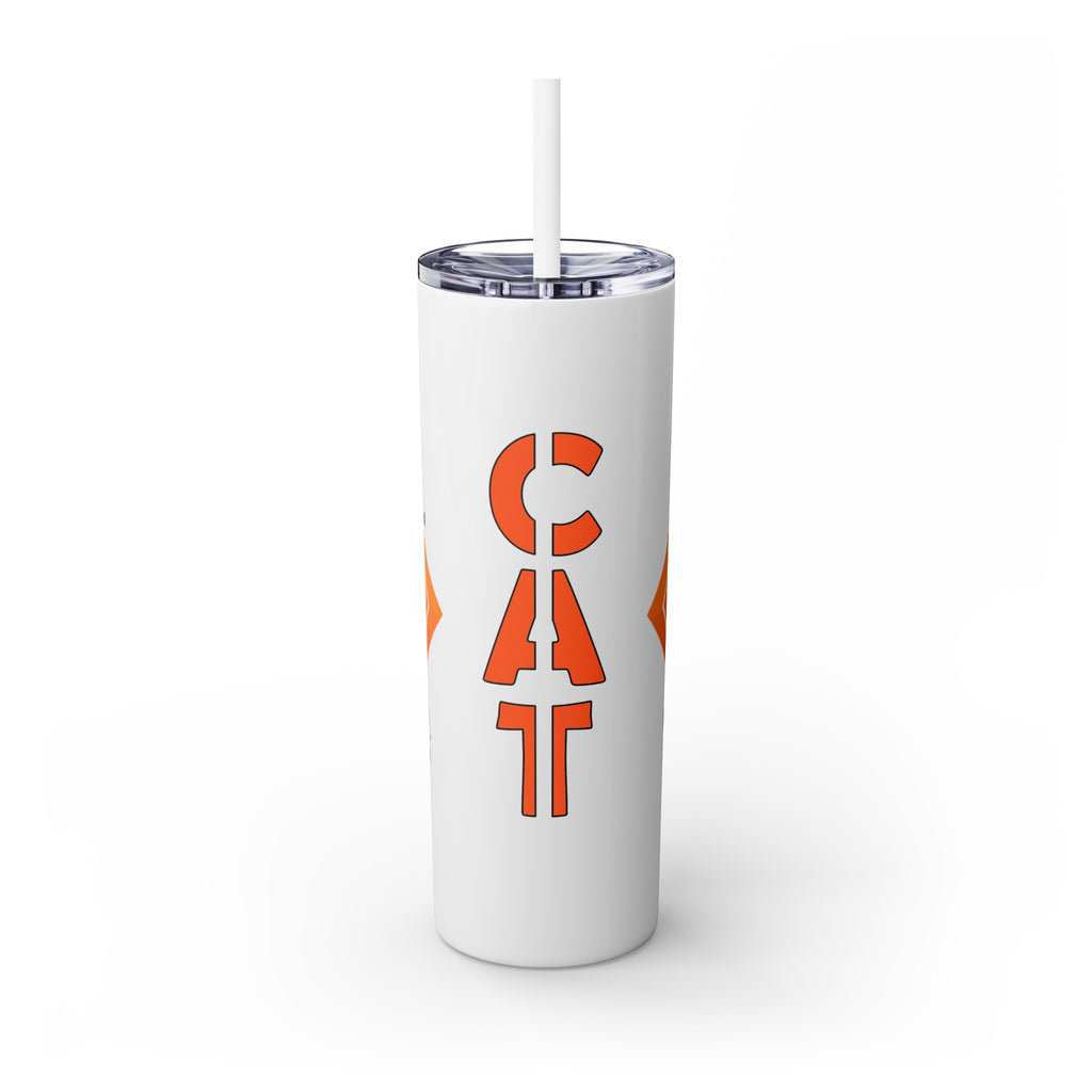 吉祥物标志，20盎司不锈钢杯，防漏 T20-2405-Mascot-Cat-007