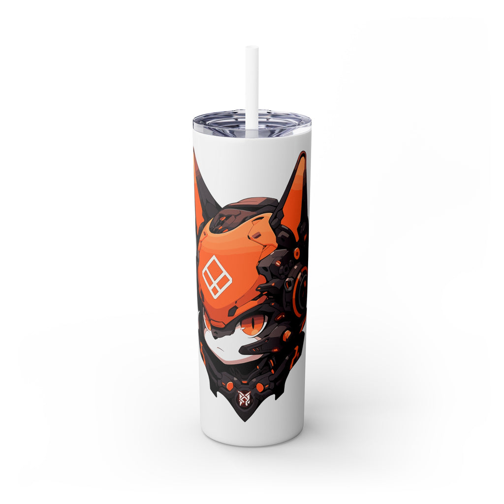 吉祥物标志，20盎司玻璃杯，不锈钢，防漏 T20-2405-Mascot-Cat-008