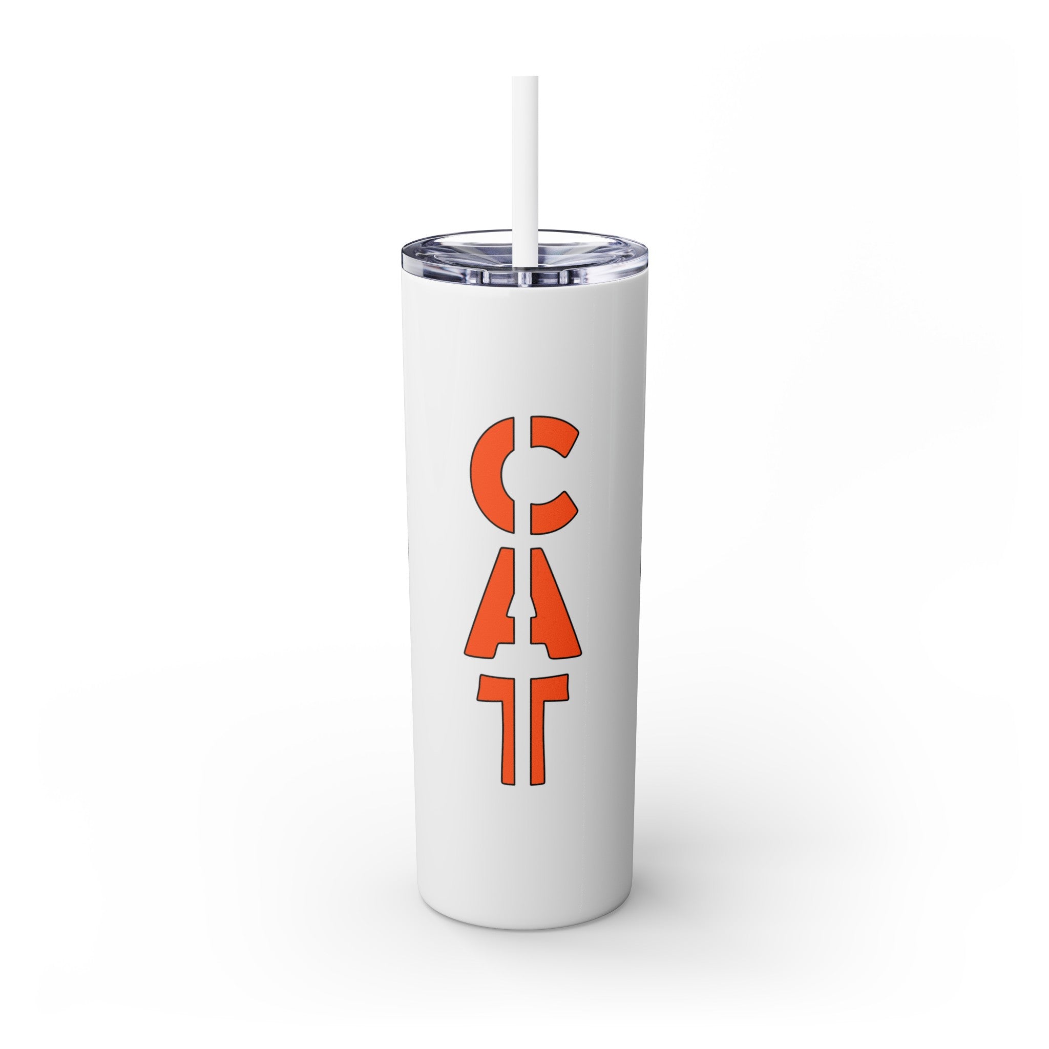 吉祥物标志，20盎司玻璃杯，不锈钢，防漏 T20-2405-Mascot-Cat-008