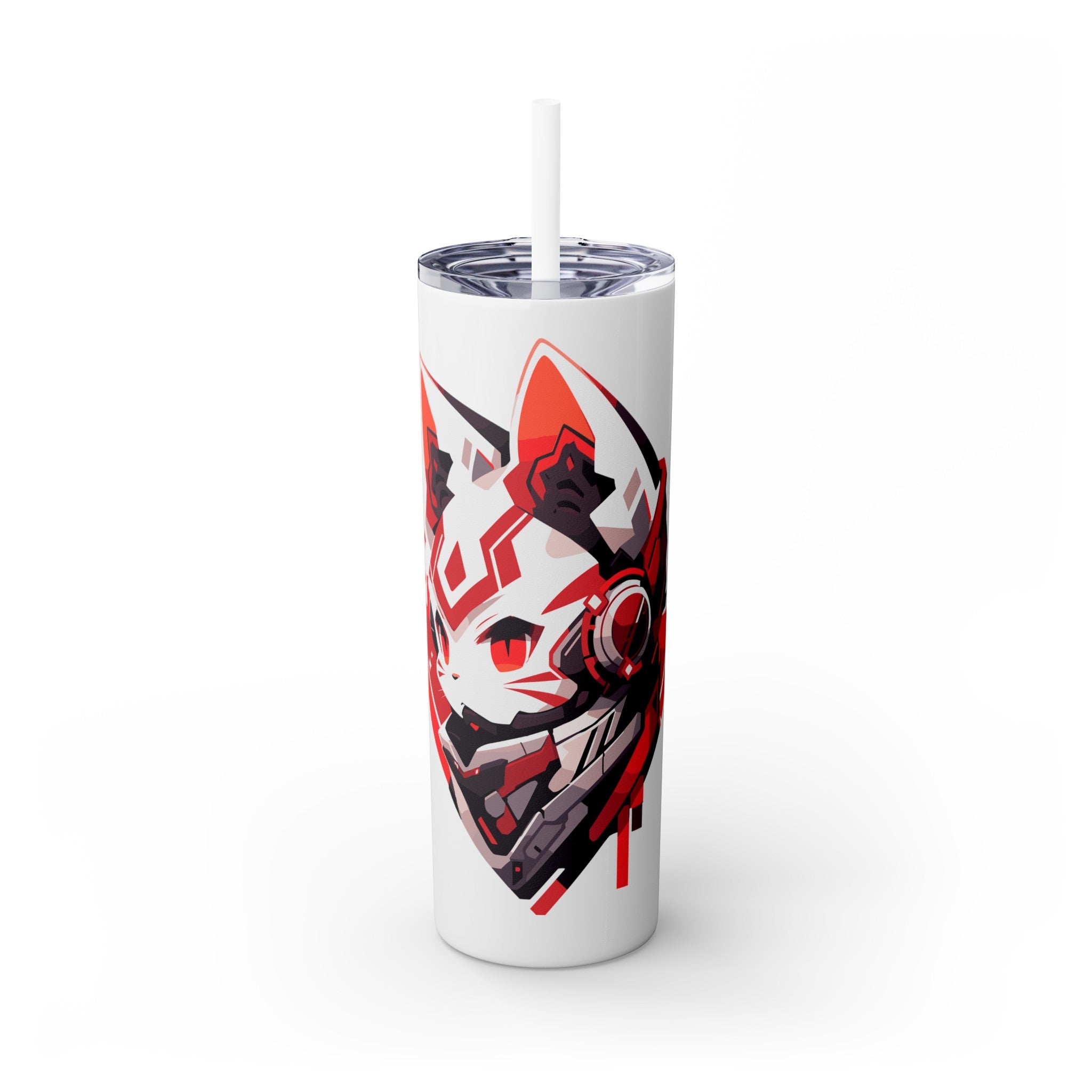 吉祥物标志，20盎司不锈钢杯，防漏 T20-2405-Mascot-Cat-009