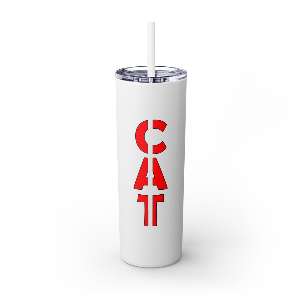 吉祥物标志，20盎司不锈钢杯，防漏 T20-2405-Mascot-Cat-009