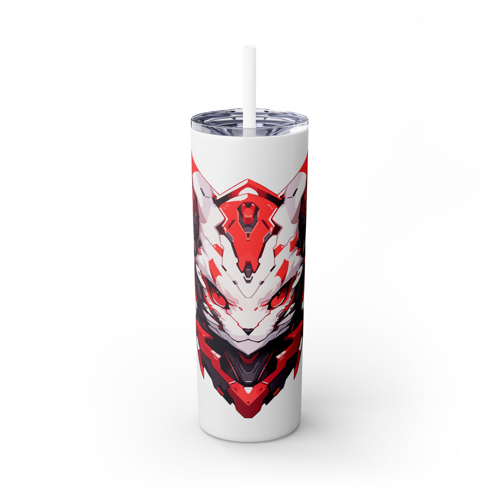 吉祥物标志，20盎司玻璃杯，不锈钢，防漏 T20-2405-Mascot-Cat-010