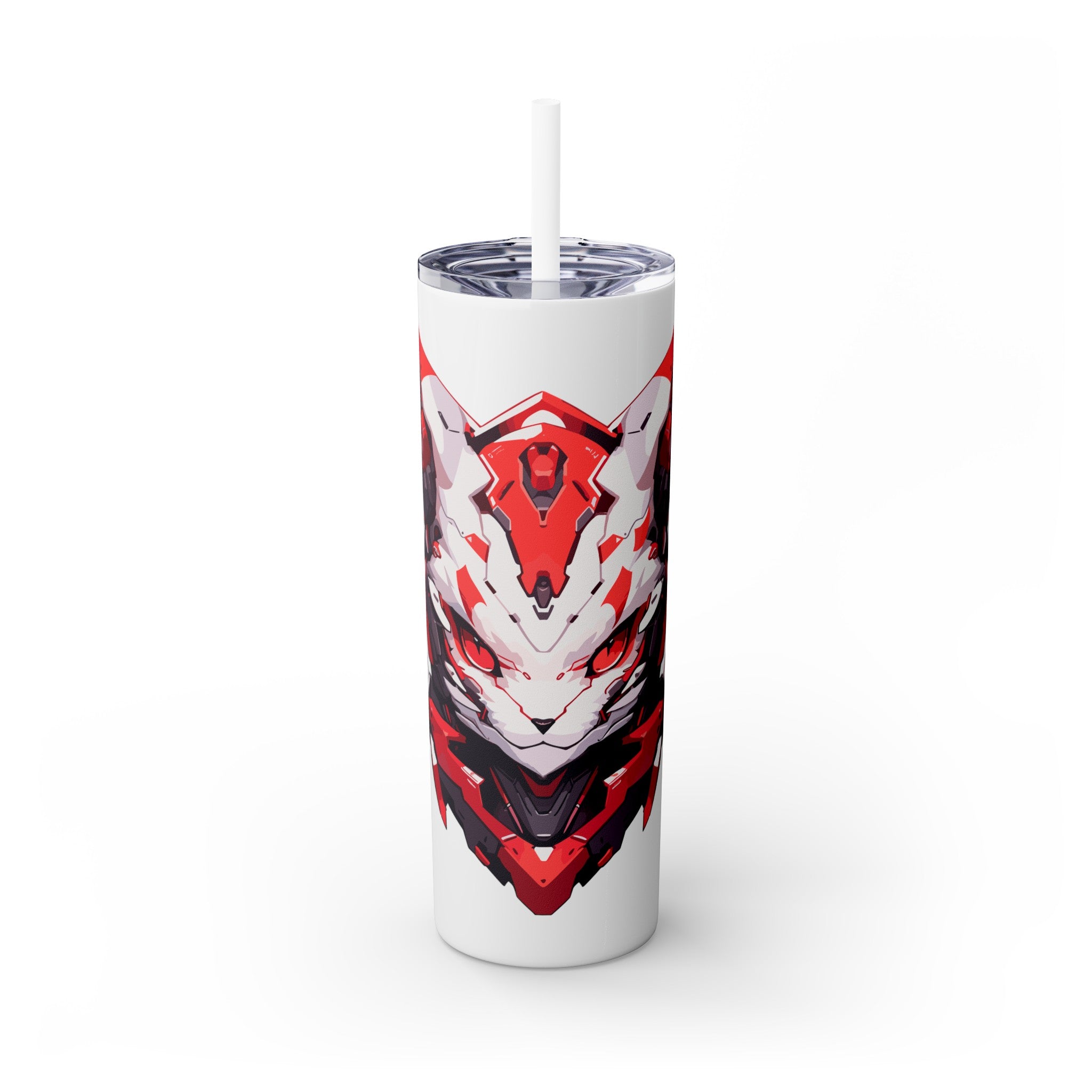 吉祥物标志，20盎司玻璃杯，不锈钢，防漏 T20-2405-Mascot-Cat-010