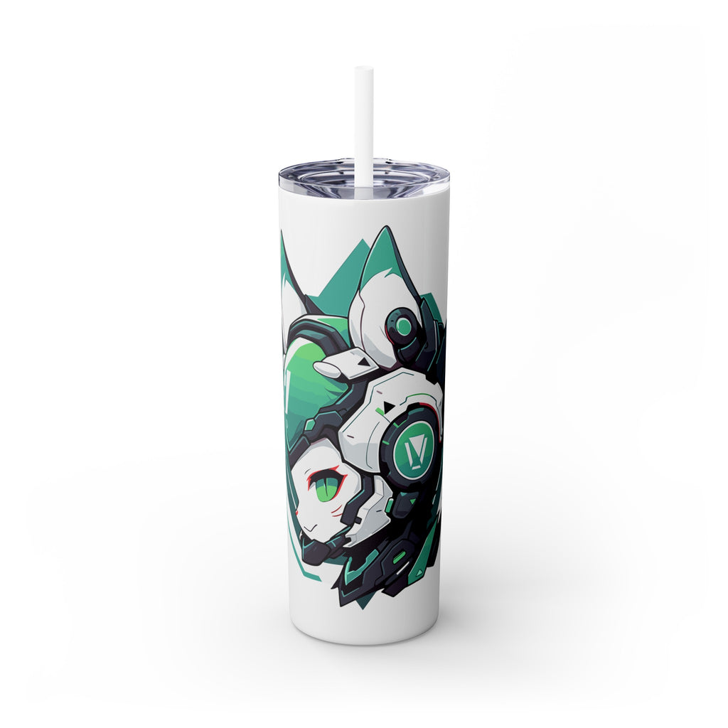 吉祥物标志，20盎司玻璃杯，不锈钢，防漏 T20-2405-Mascot-Cat-011