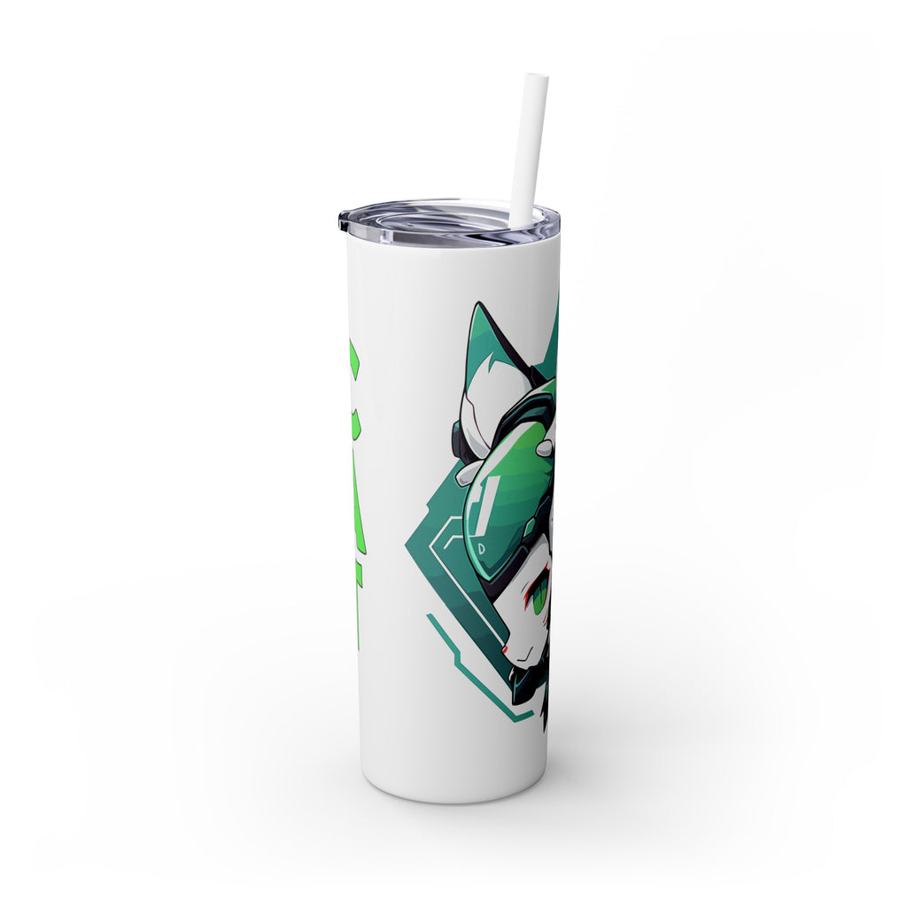 吉祥物标志，20盎司玻璃杯，不锈钢，防漏 T20-2405-Mascot-Cat-011