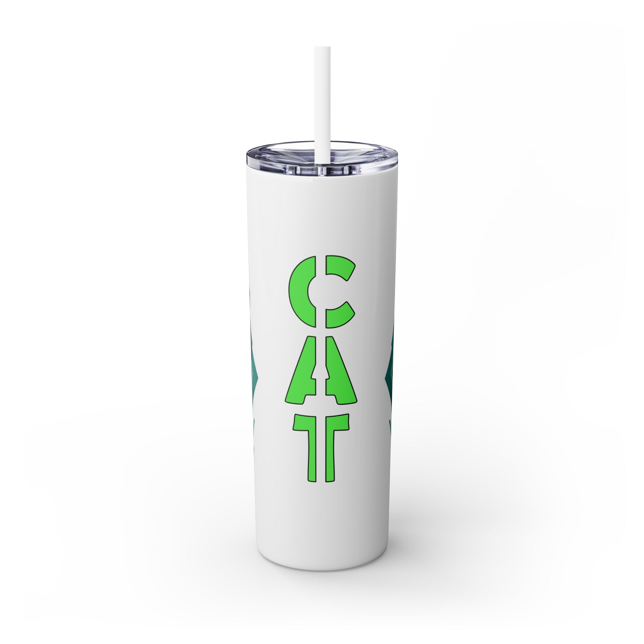 吉祥物标志，20盎司玻璃杯，不锈钢，防漏 T20-2405-Mascot-Cat-011