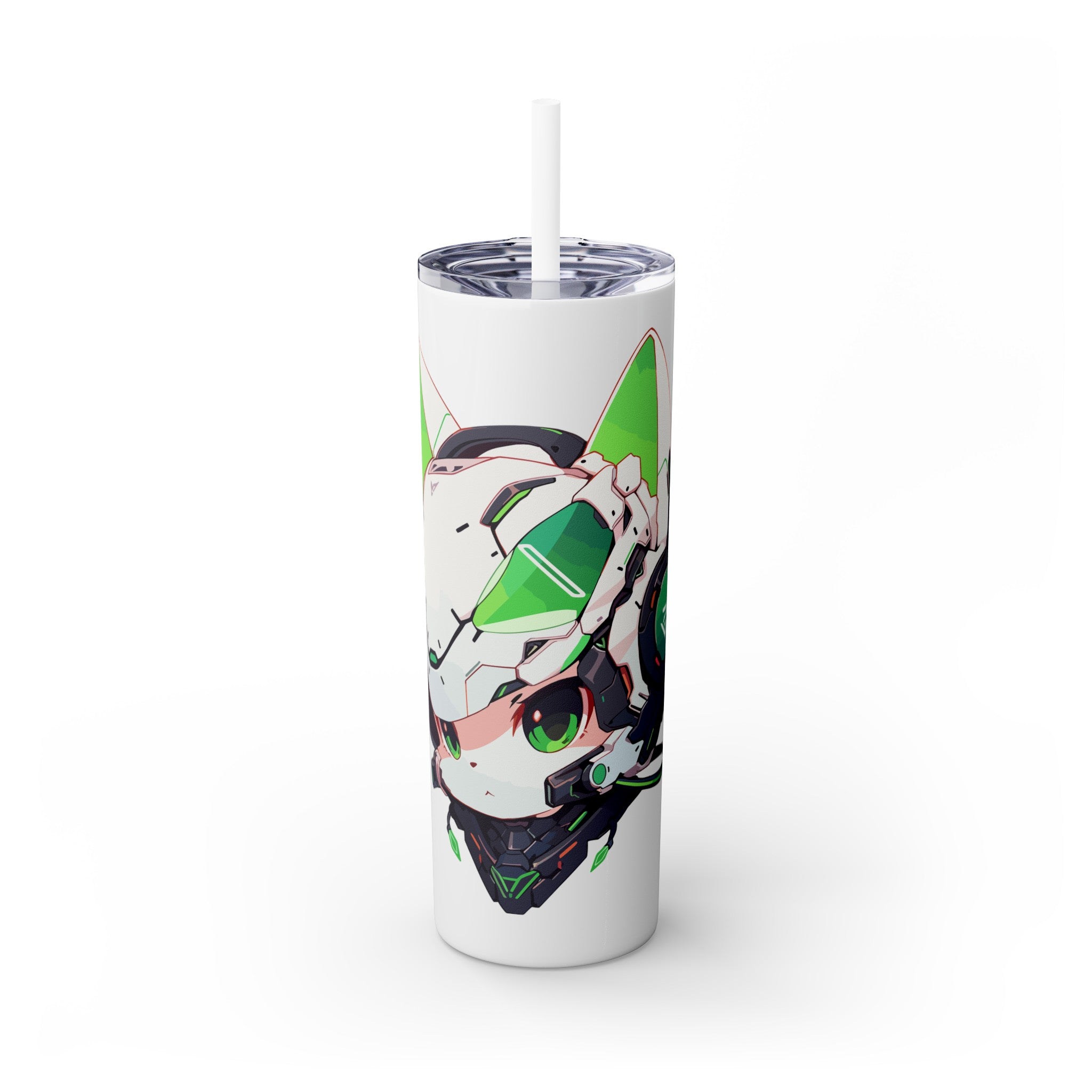 吉祥物标志，20盎司玻璃杯，不锈钢，防漏 T20-2405-Mascot-Cat-012