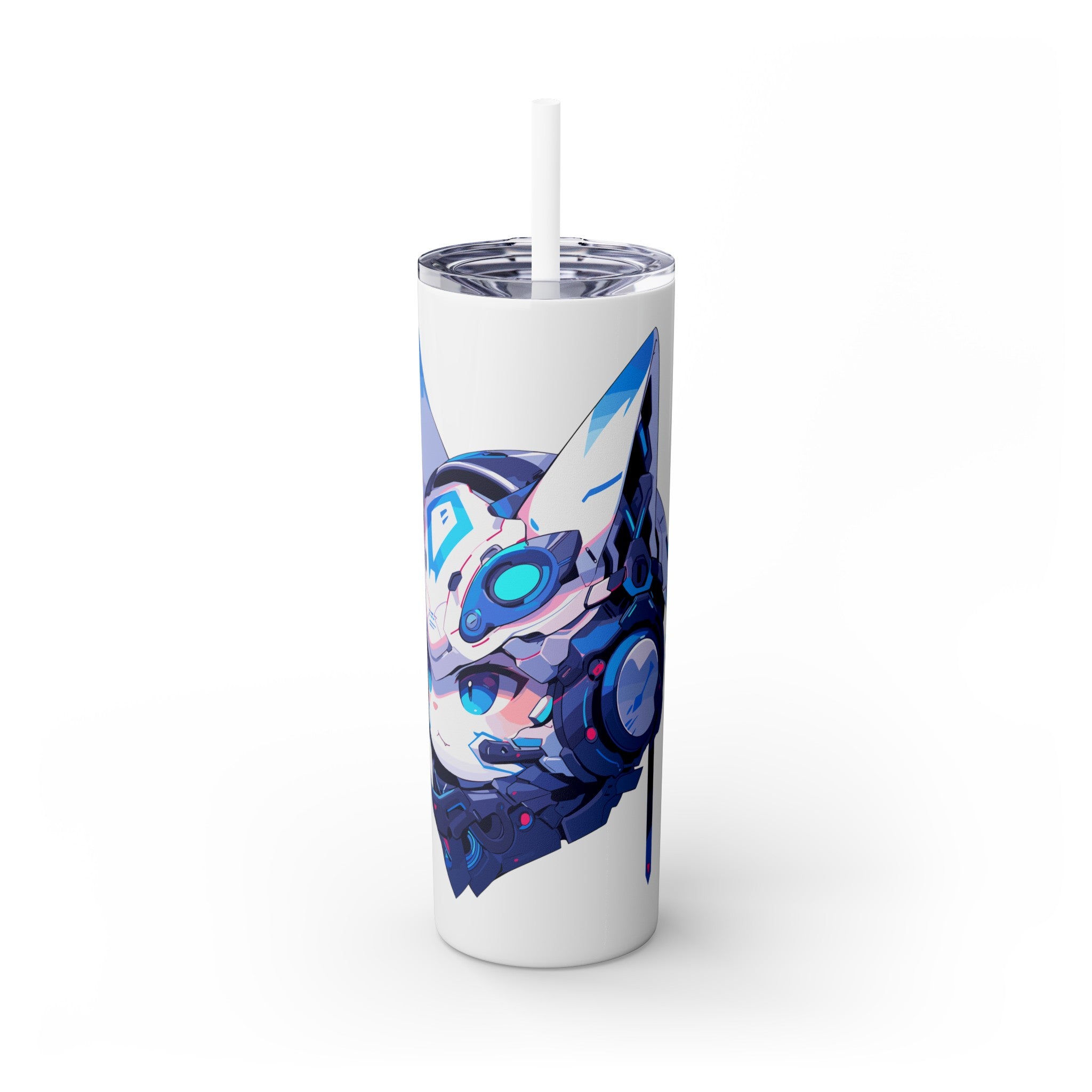 吉祥物标志，20盎司玻璃杯，不锈钢，防漏 T20-2405-Mascot-Cat-013