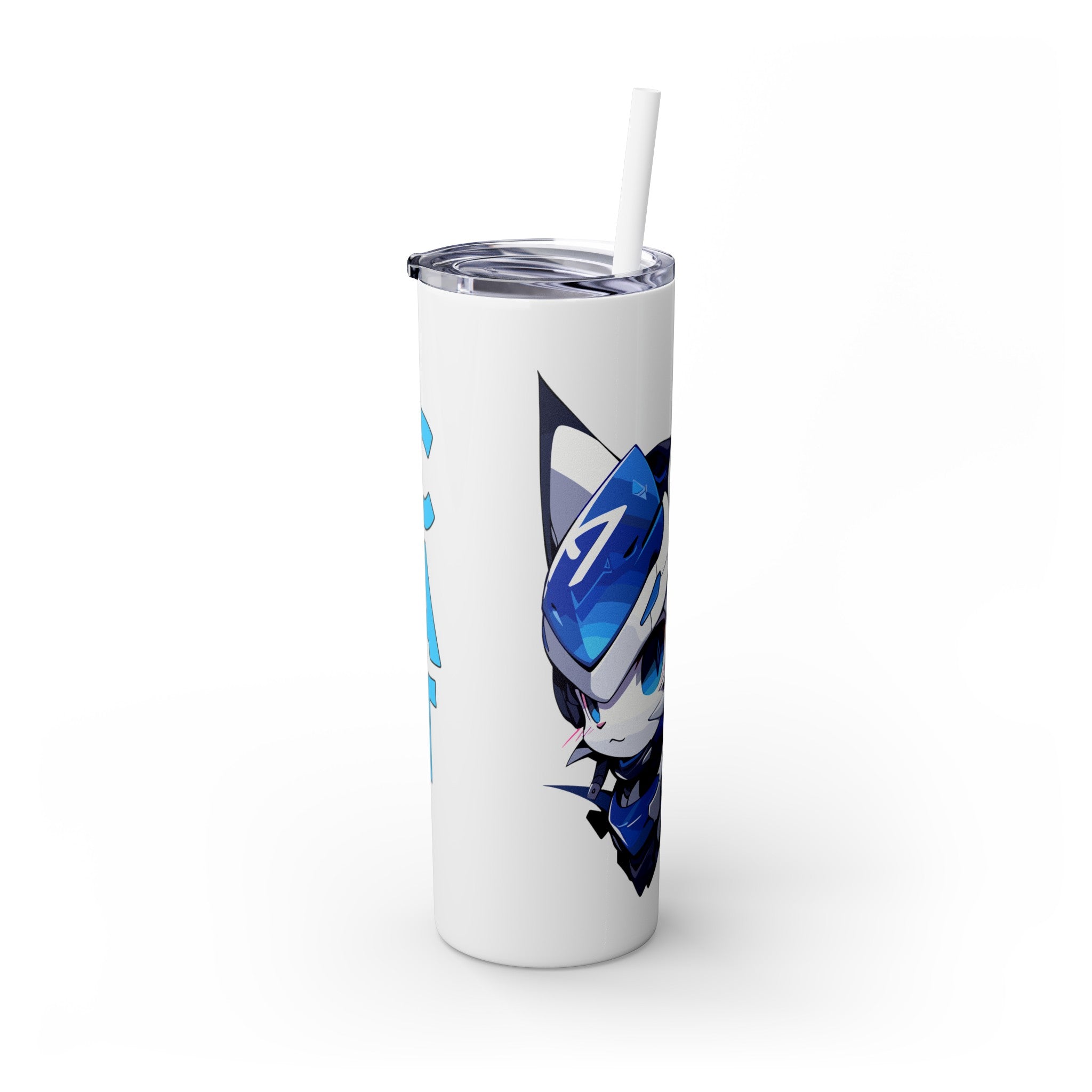 吉祥物标志，20盎司不锈钢杯，防漏 T20-2405-Mascot-Cat-014
