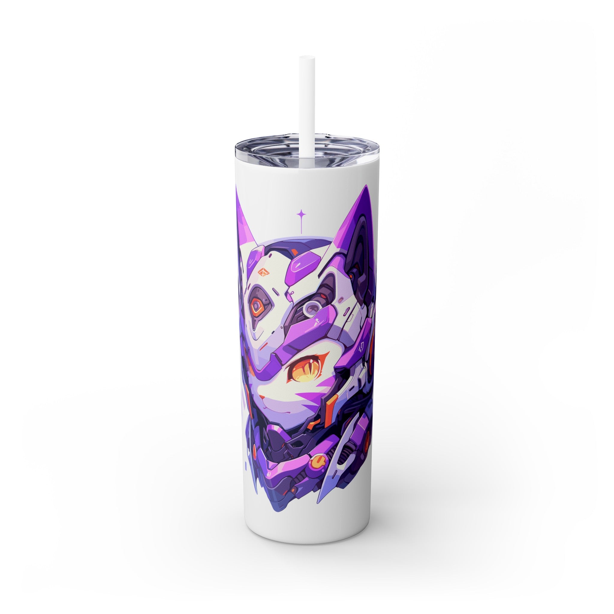 吉祥物标志，20盎司玻璃杯，不锈钢，防漏 T20-2405-Mascot-Cat-015