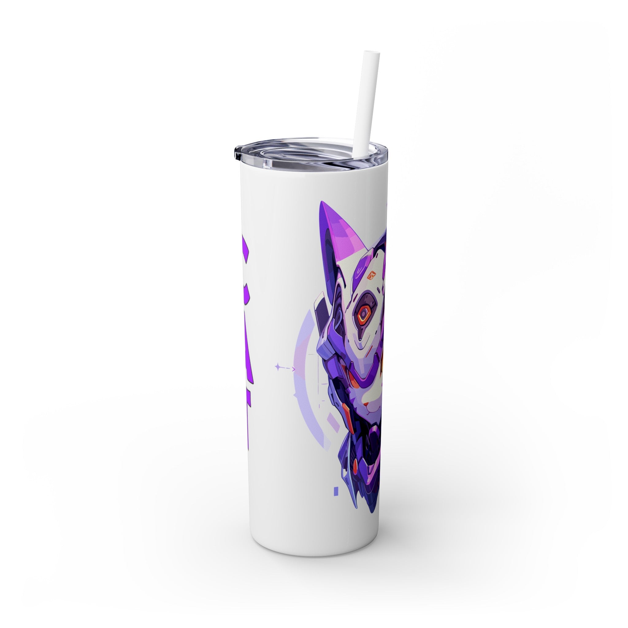 吉祥物标志，20盎司玻璃杯，不锈钢，防漏 T20-2405-Mascot-Cat-015