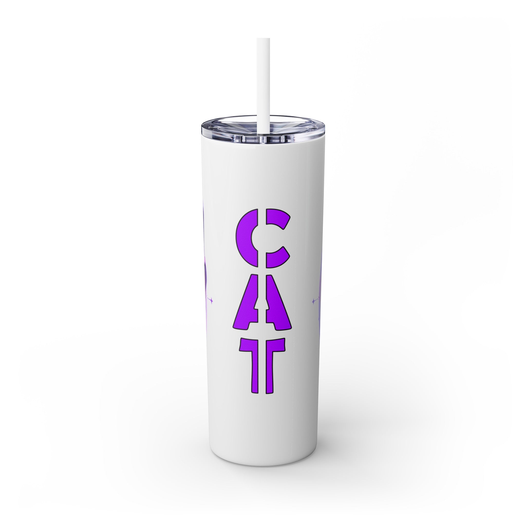 吉祥物标志，20盎司玻璃杯，不锈钢，防漏 T20-2405-Mascot-Cat-015