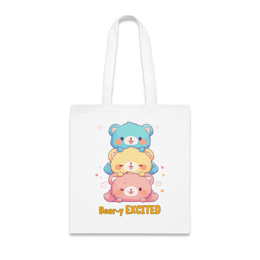 100%纯棉帆布手提袋 | Kawaii-Bear-002