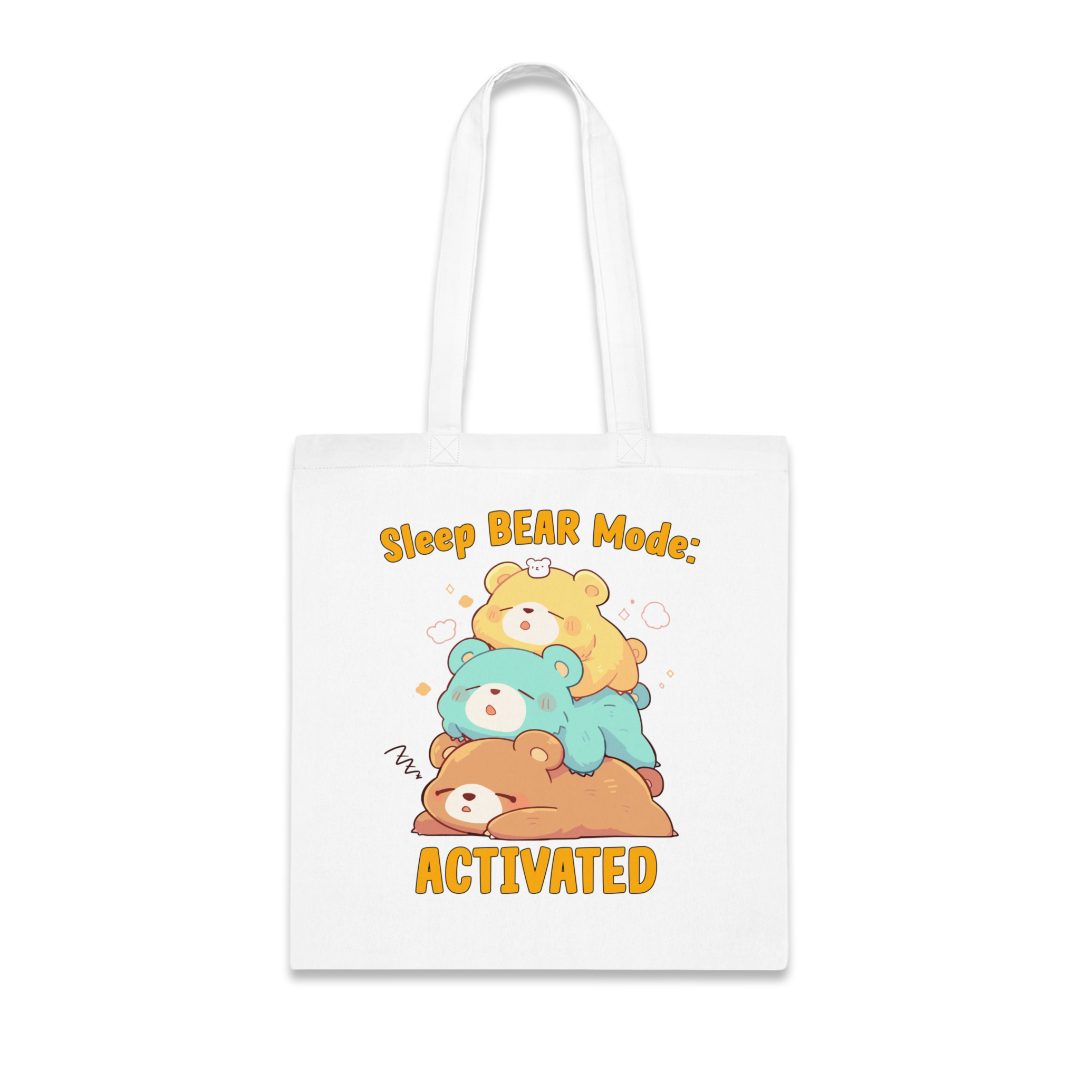 100% Cotton Canvas Tote Bag | Kawaii-Bear-003