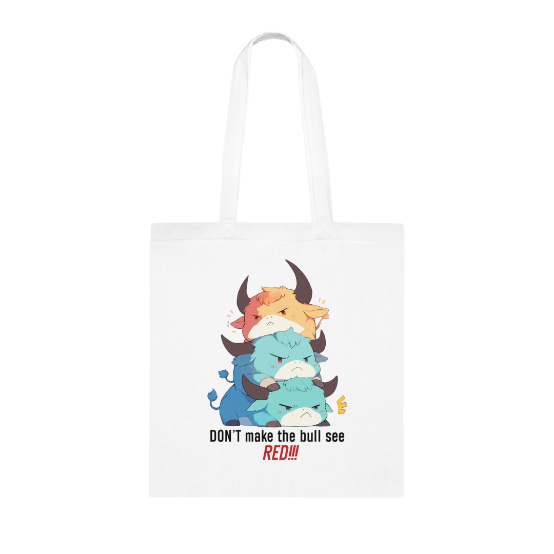 100% Cotton Canvas Tote Bag | Kawaii-Bull-001