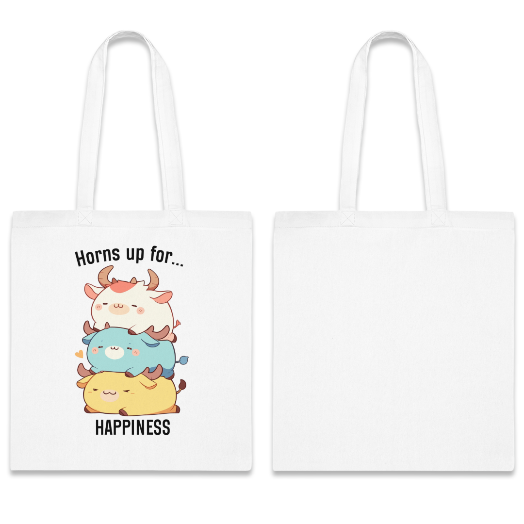 100% Cotton Canvas Tote Bag | Kawaii-Bull-002