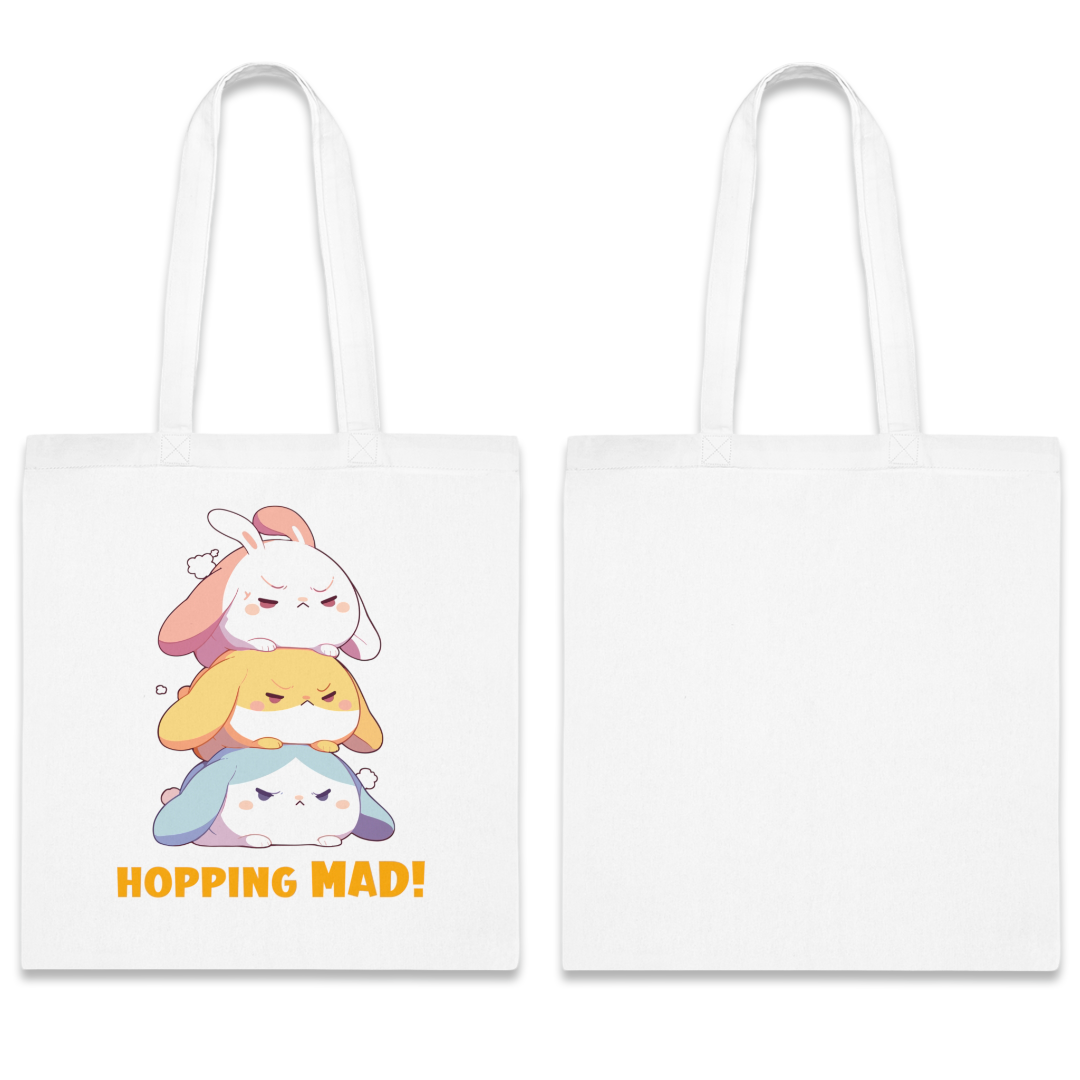 100% Cotton Canvas Tote Bag | Kawaii-Bunny-001