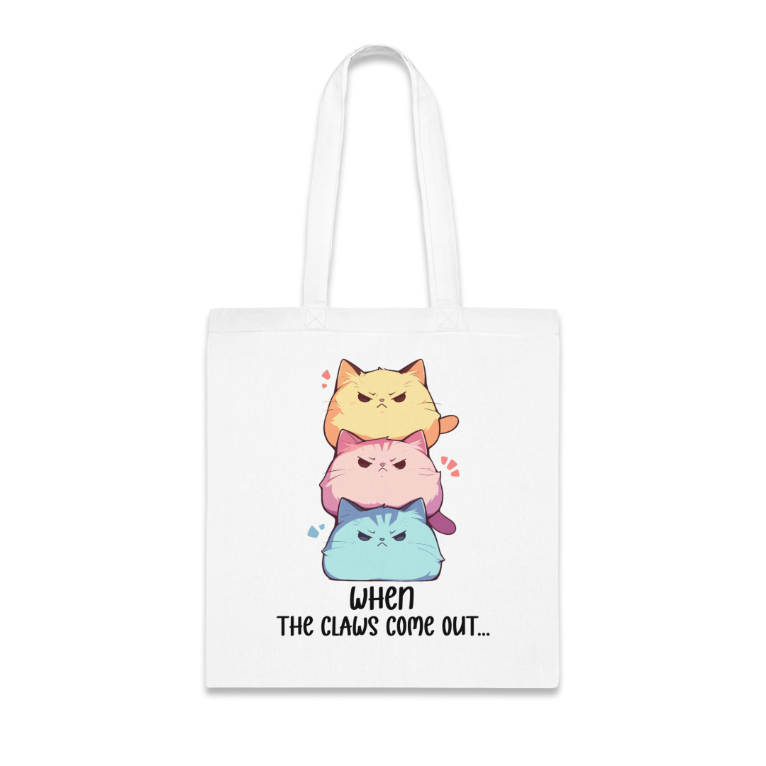 100% Cotton Canvas Tote Bag | Kawaii-Cat-001