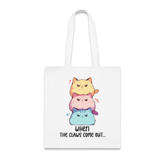 100% Cotton Canvas Tote Bag | Kawaii-Cat-001