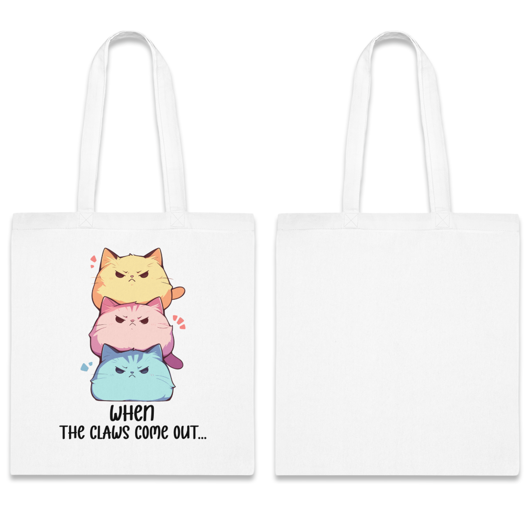 100% Cotton Canvas Tote Bag | Kawaii-Cat-001