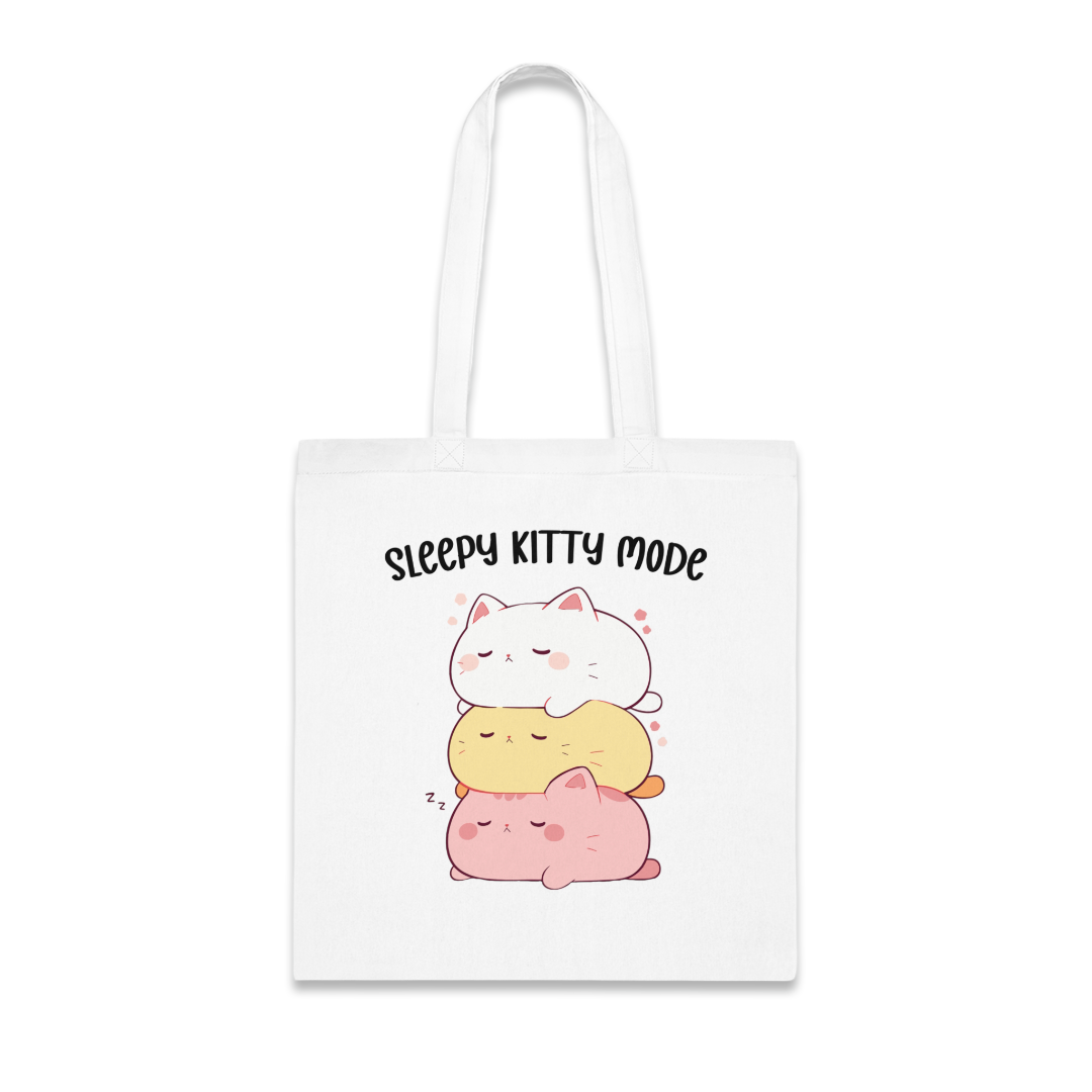 100% Cotton Canvas Tote Bag | Kawaii-Cat-003