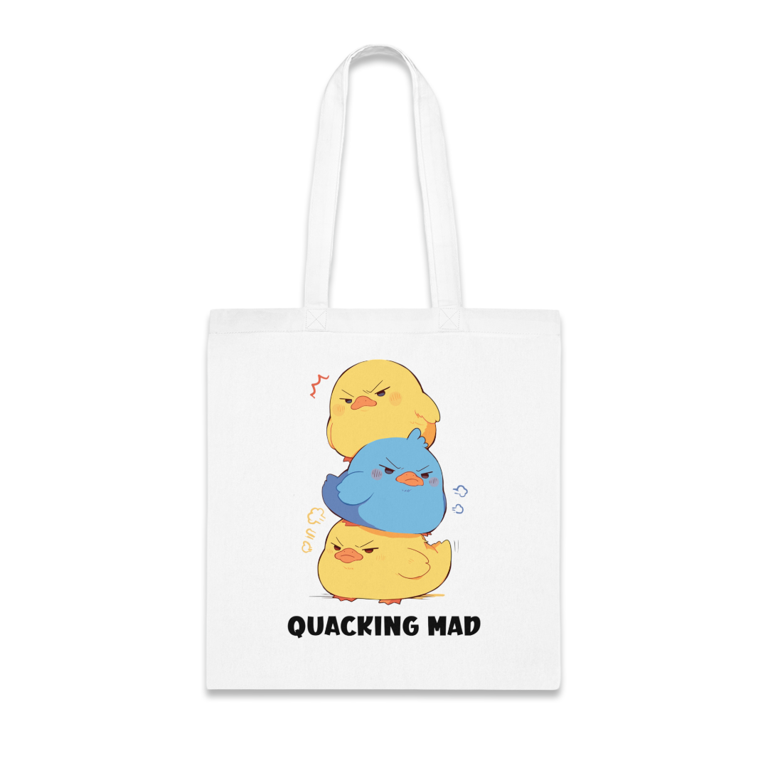 100%纯棉帆布手提袋 | Kawaii-Duck-001