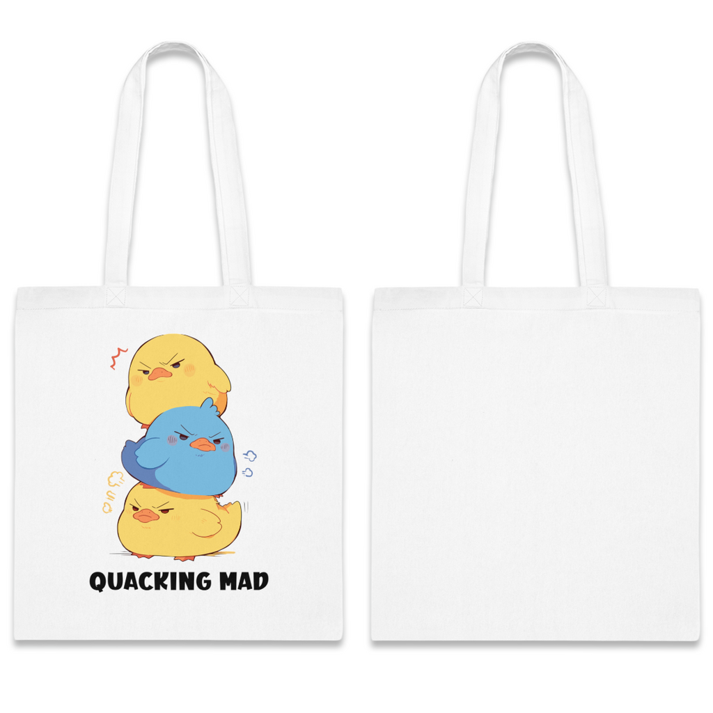 100%纯棉帆布手提袋 | Kawaii-Duck-001