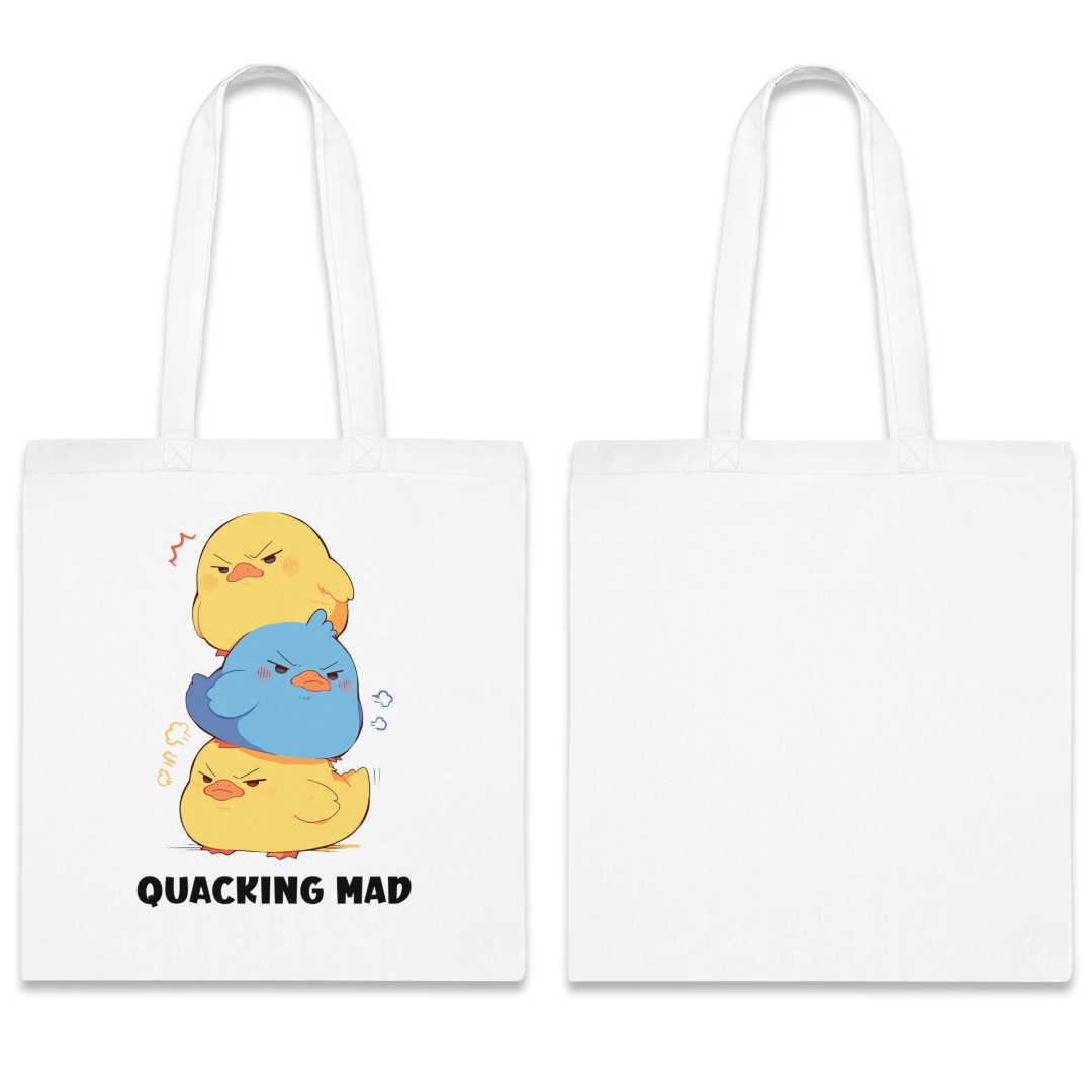 100% Cotton Canvas Tote Bag | Kawaii-Duck-001