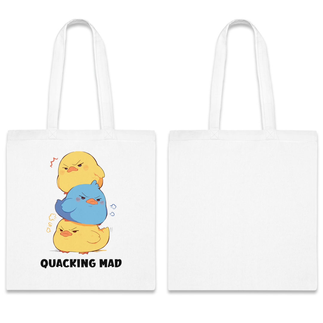 100%纯棉帆布手提袋 | Kawaii-Duck-001