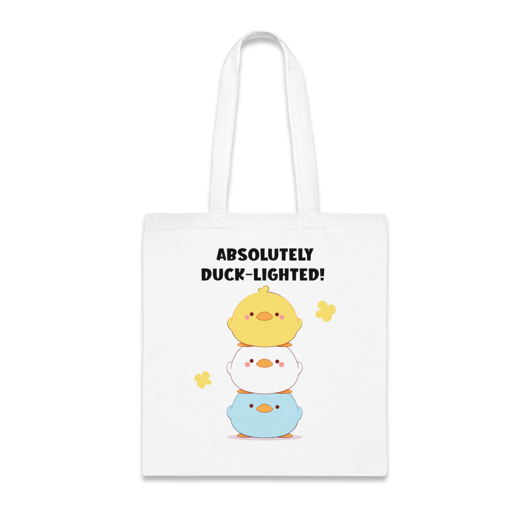 100% Cotton Canvas Tote Bag | Kawaii-Duck-002