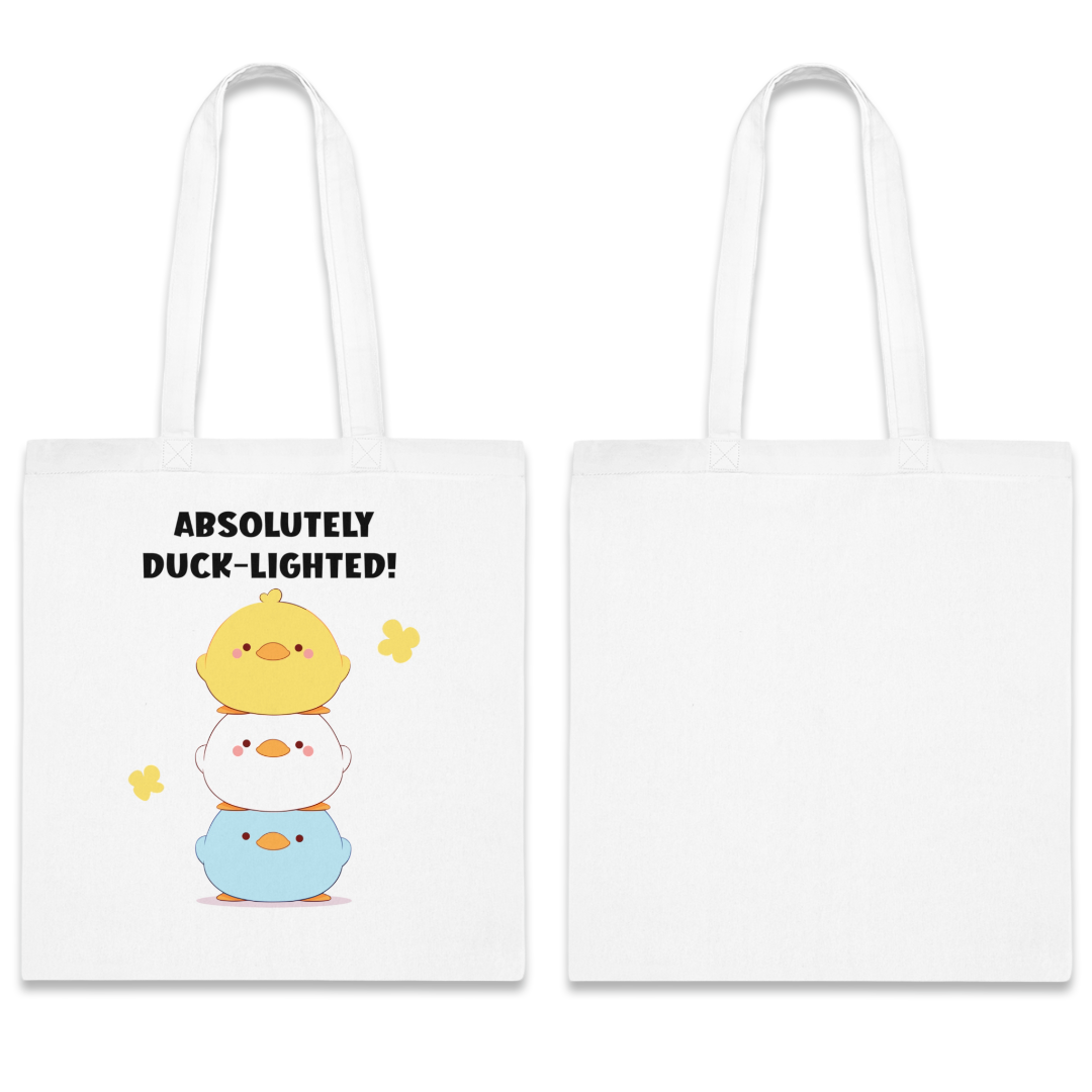 100%纯棉帆布手提袋 | Kawaii-Duck-002