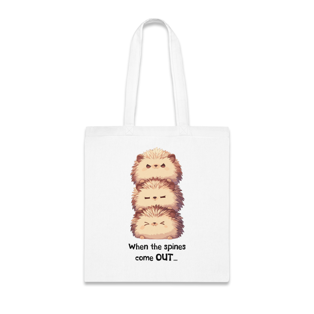 100% Cotton Canvas Tote Bag | Kawaii-Hedgehog-001