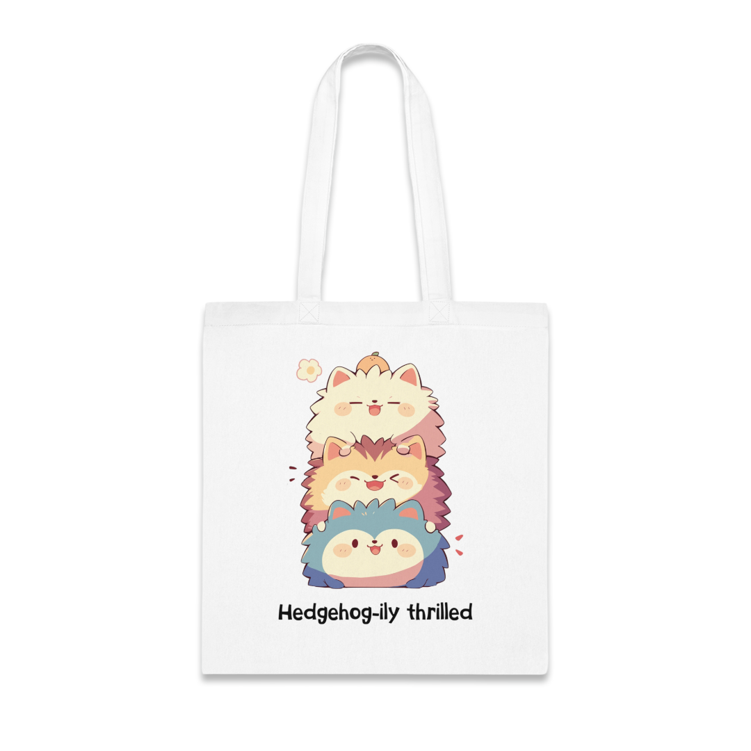 100%纯棉帆布手提袋 | Kawaii-Hedgehog-002