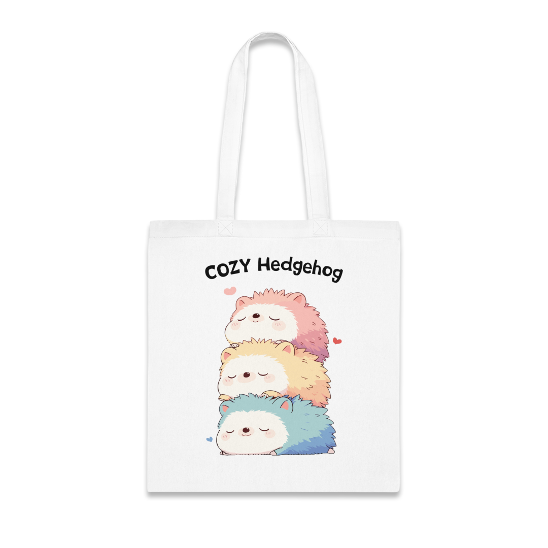 100%纯棉帆布手提袋 | Kawaii-Hedgehog-003