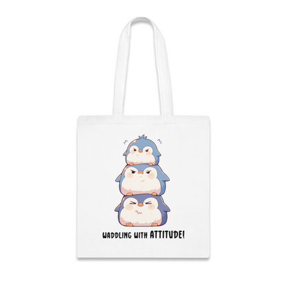 100% Cotton Canvas Tote Bag | Kawaii-Penguin-001