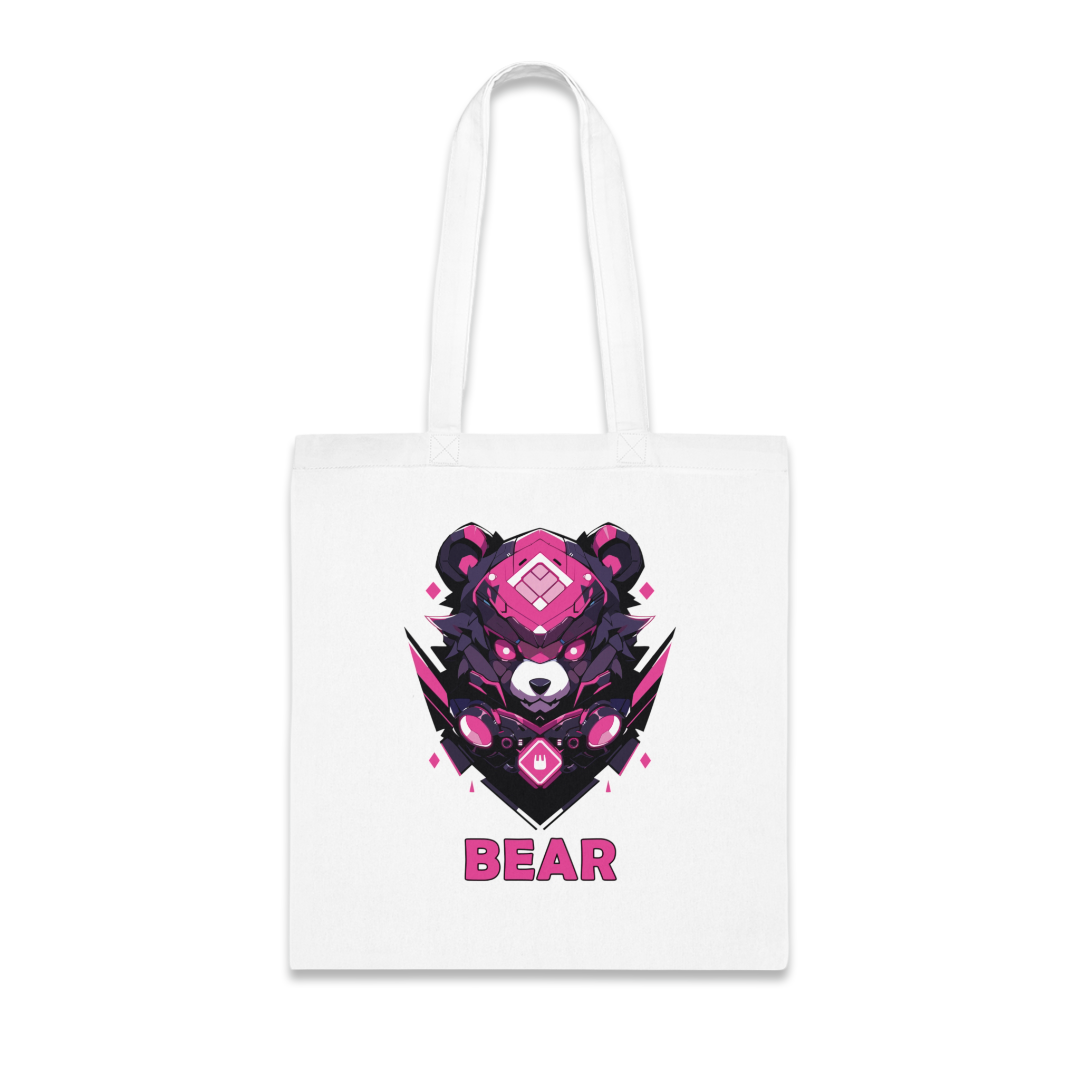 100% Cotton Canvas Tote Bag | Mascot-Bear-001