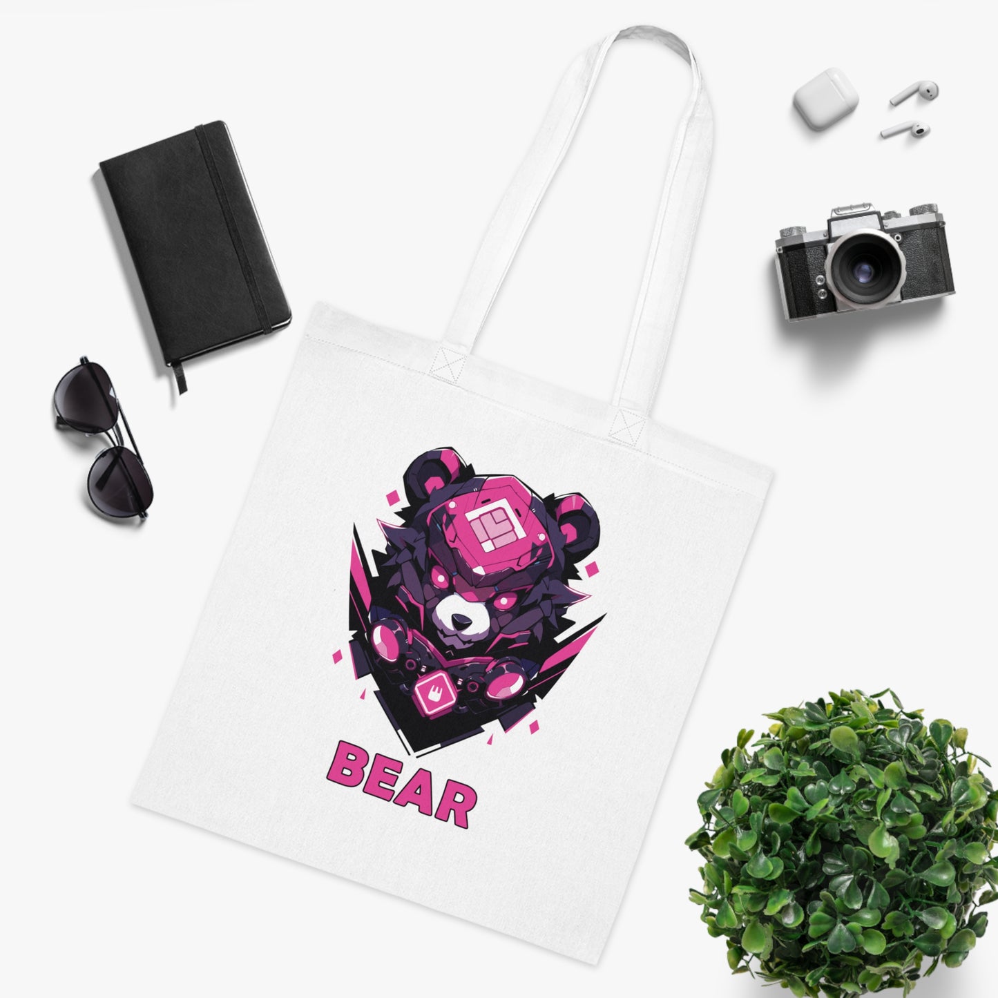 100% Cotton Canvas Tote Bag | Mascot-Bear-001