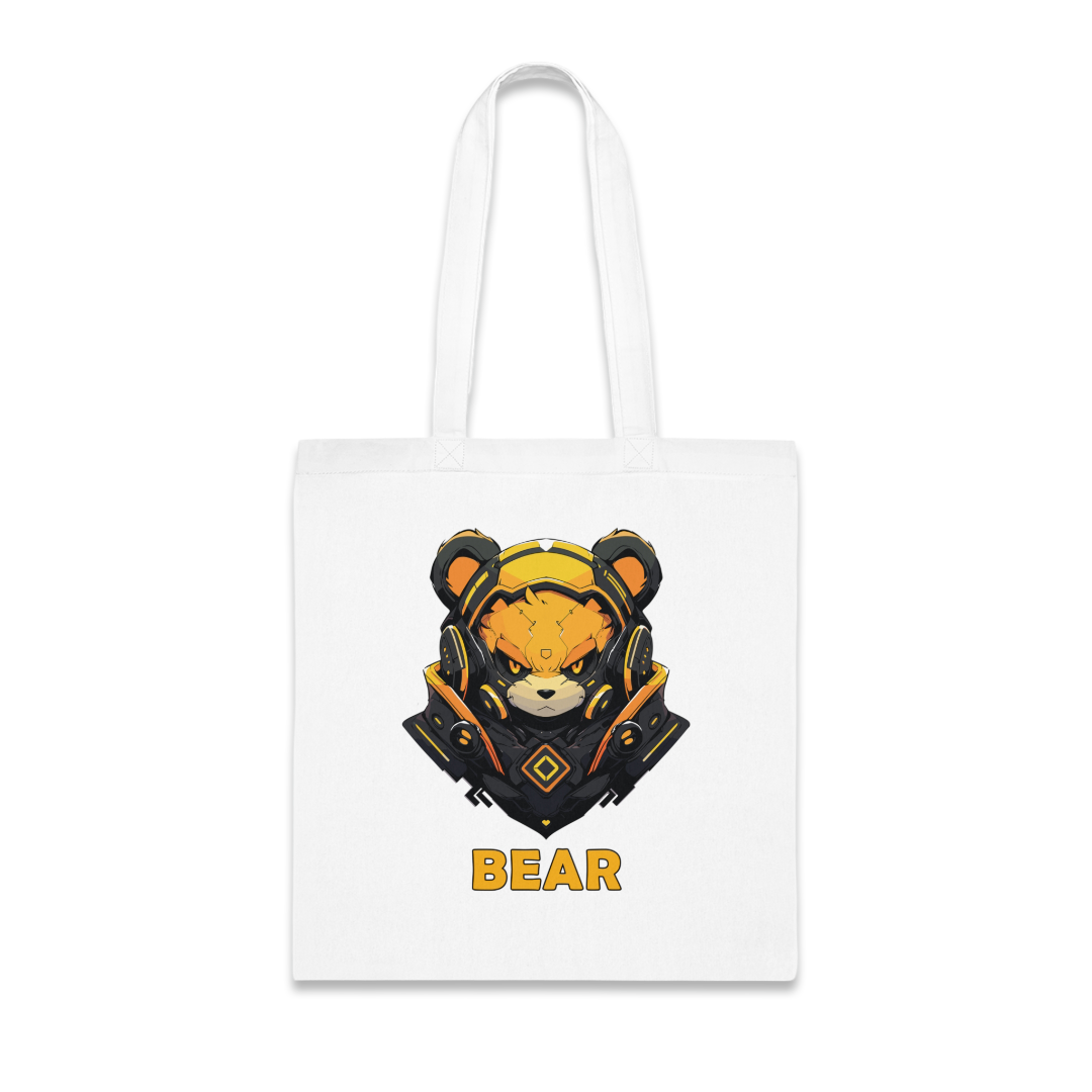 100% Cotton Canvas Tote Bag | Mascot-Bear-003